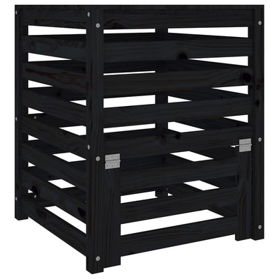 Vidaxl Compost Bin 63.5x63.5x77.5 cm de pino sólido negro
