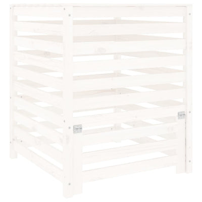 Vidaxl Compost Bin 82.5x82.5x99.5 cm de pino sólido blanco blanco