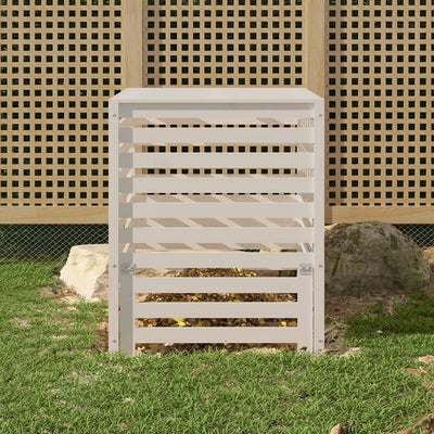 Vidaxl Compost Bin 82.5x82.5x99.5 cm de pino sólido blanco blanco
