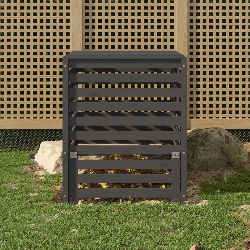 Vidaxl Compost Bin 82.5x82.5x99.5 cm de pino sólido