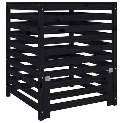 Vidaxl Compost Bin 82.5x82.5x99.5 cm de pino sólido negro