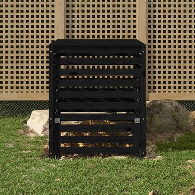 Vidaxl Compost Bin 82.5x82.5x99.5 cm de pino sólido negro