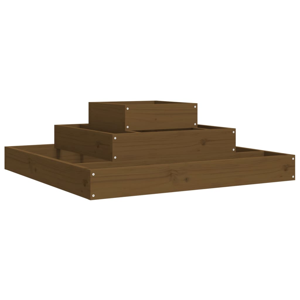 Vidaxl Planning Box 80x80x27 cm de pino sólido marrón marrón