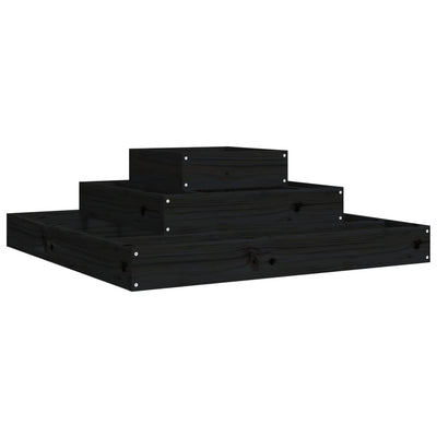 Casella di pianificazione Vidaxl 80x80x27 cm Pino solido nero