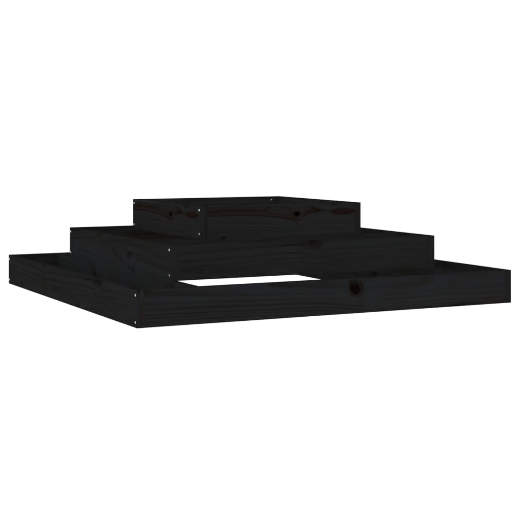 Vidaxl Planter Big 110x110x27 cm Solid Pine Black
