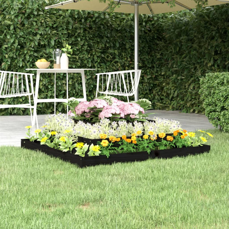 Vidaxl Planter Big 110x110x27 cm Solid Pine Black
