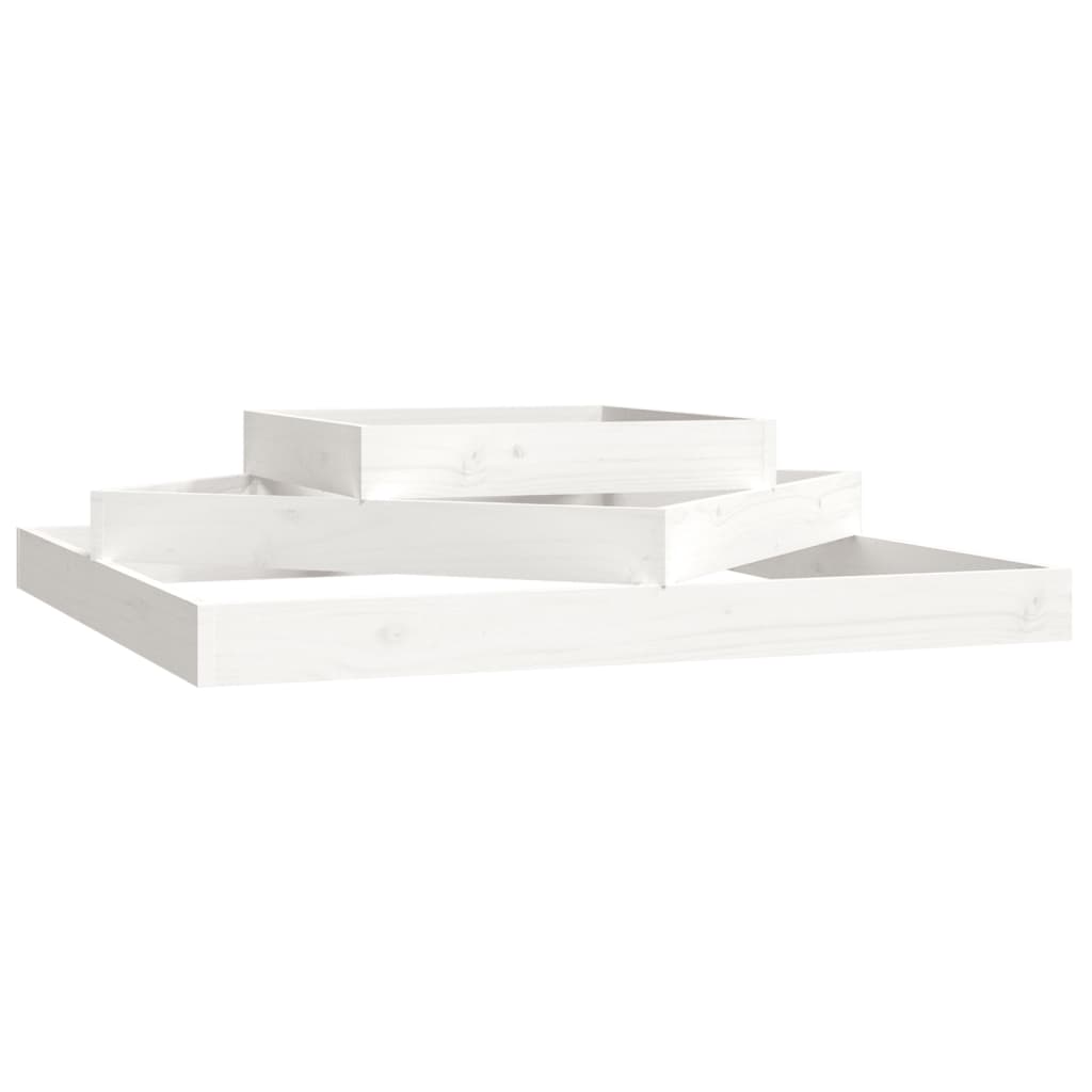 Fioriera Vidaxx 112x112x27 cm in legno di pino massiccio bianco