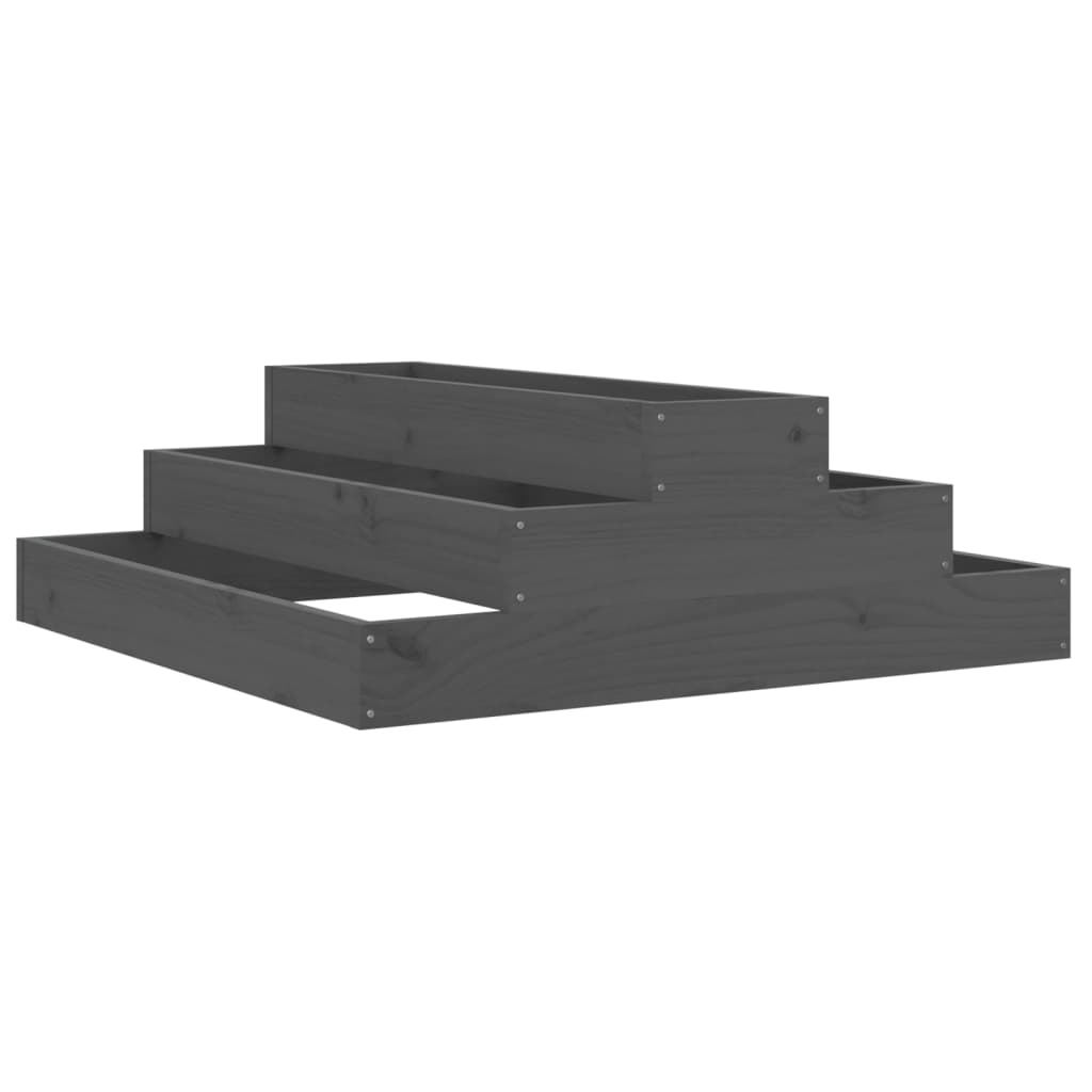 Casella di pianificazione Vidaxl 80x80x27 cm Pin grigio