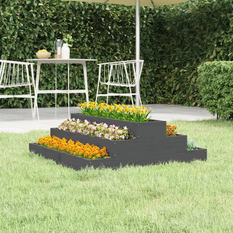 Casella di pianificazione Vidaxl 80x80x27 cm Pin grigio
