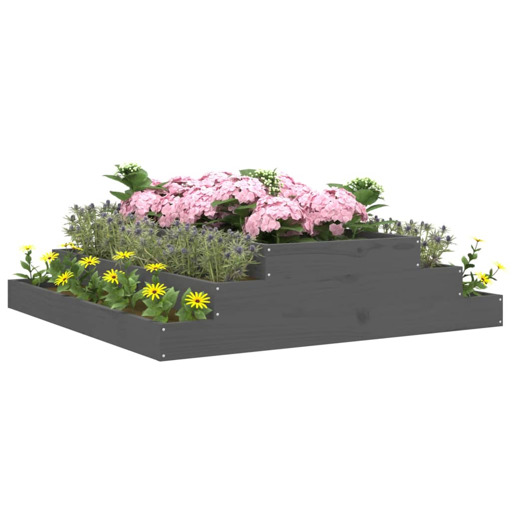 Vidaxl Planning Box 110x110x27 cm Solid Pine Gray
