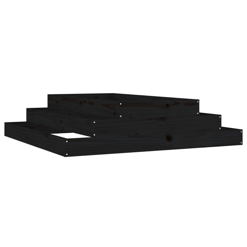 Vidaxl Planter Big 110x110x27 cm Solid Pine Black