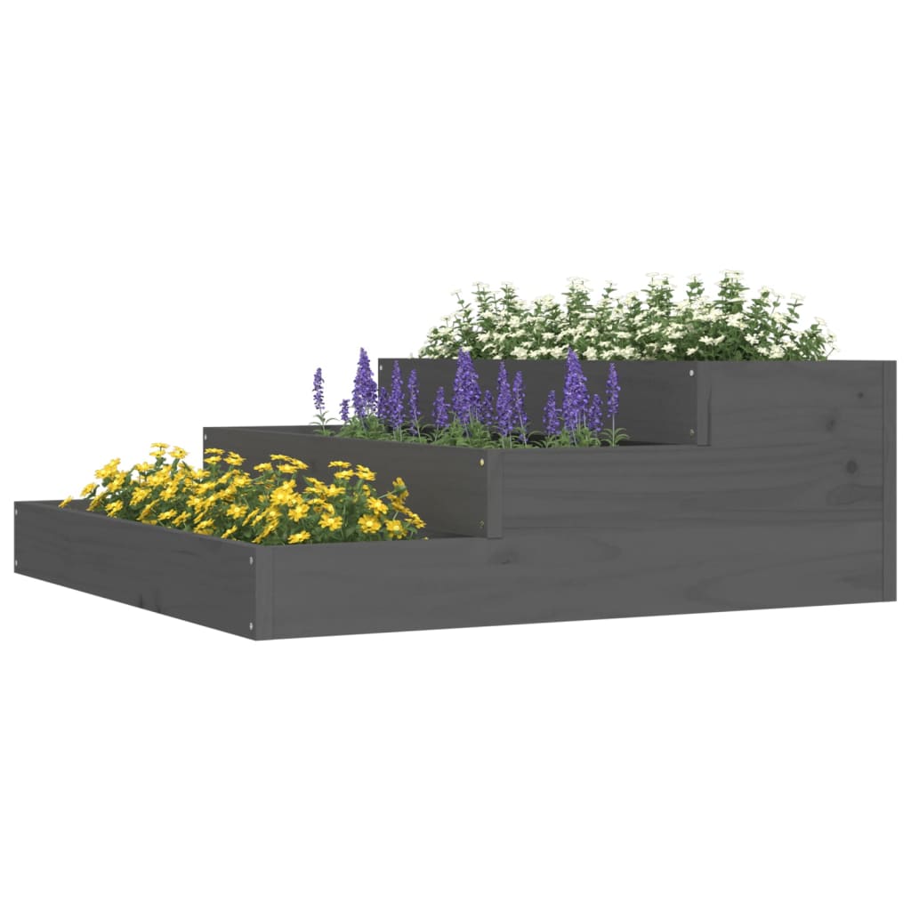 Vidaxl Planning Box 78x78x27 cm Solid Pine Gray