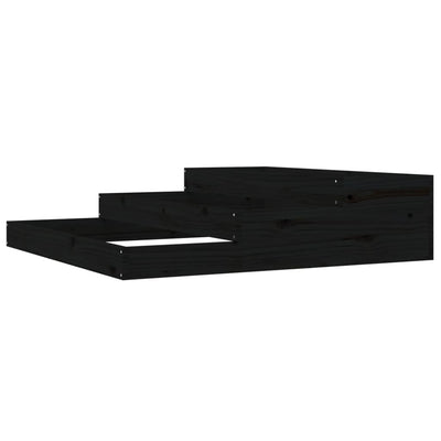 Casella di pianificazione Vidaxl 107x107x27 cm Pino solido nero