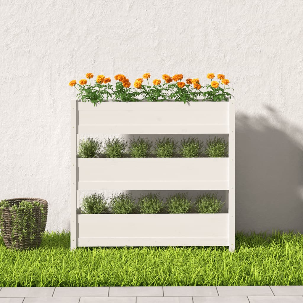Vidaxl Planning Box 112x25x104.5 cm de pino sólido White