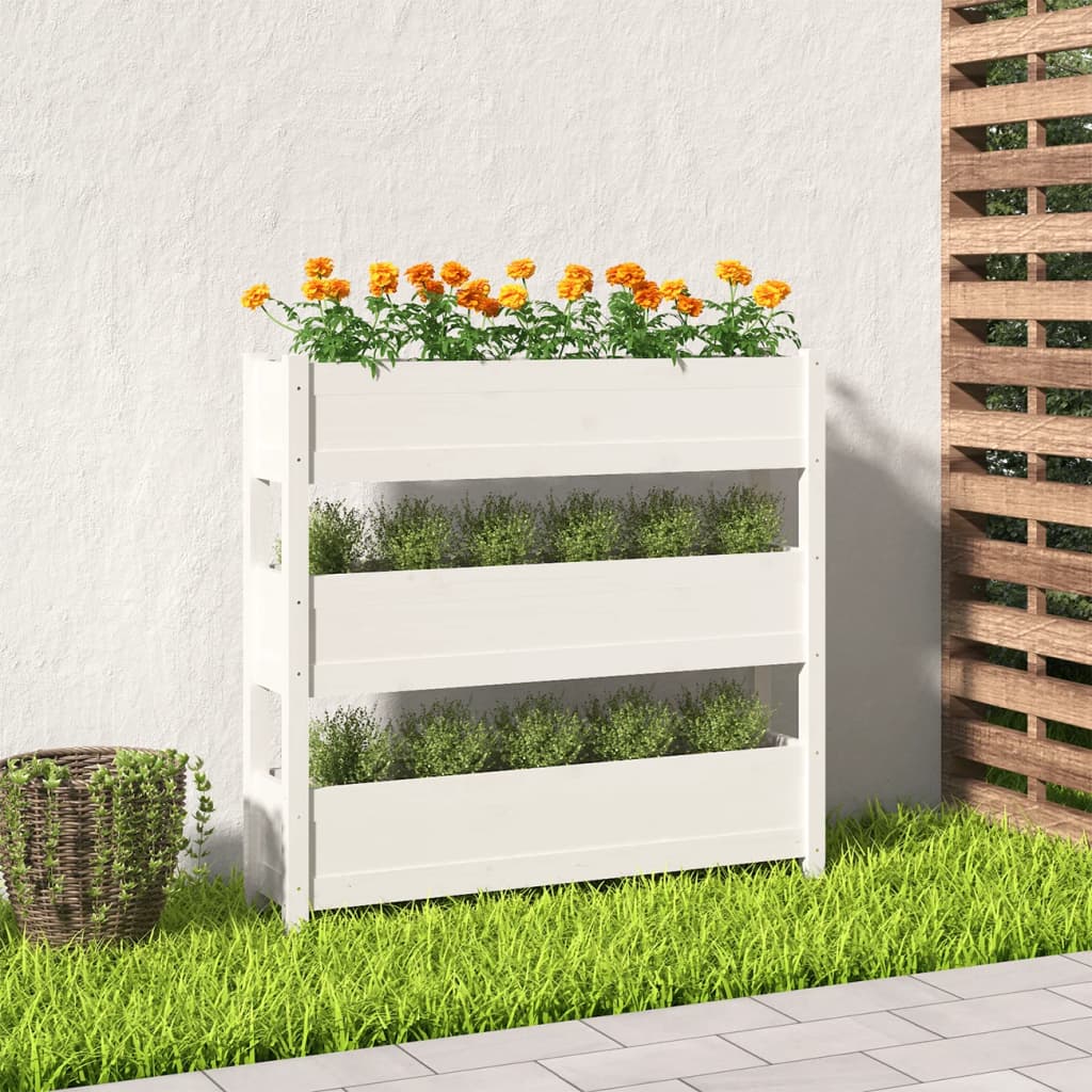 Vidaxl Planning Box 112x25x104.5 cm de pino sólido White
