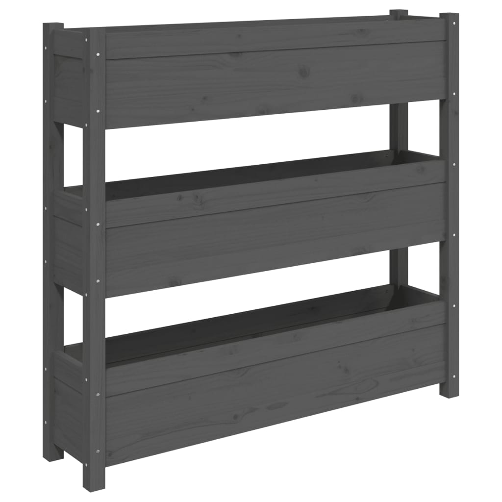 Vidaxl Planning Box 112x25x104.5 cm de pino sólido gris