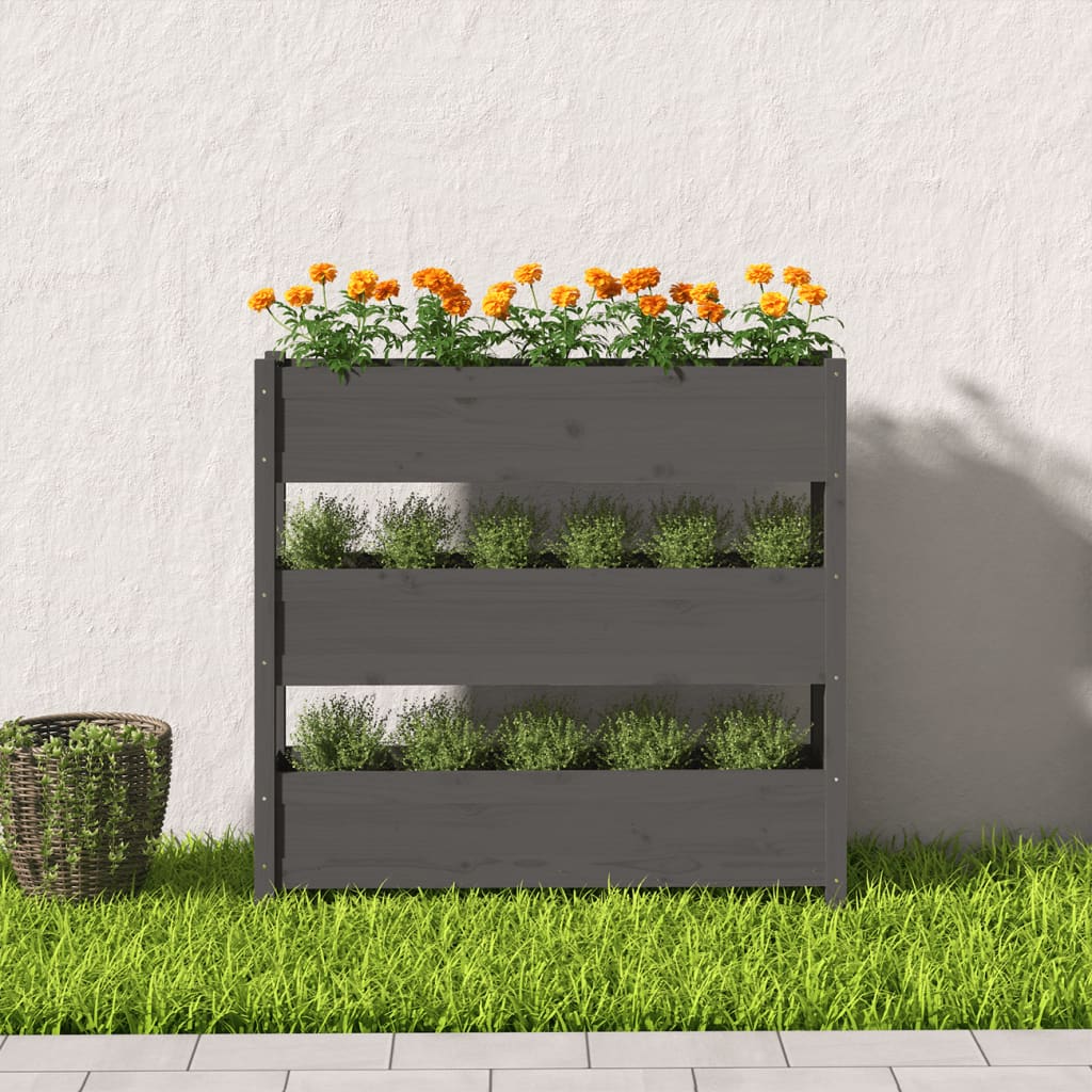 Vidaxl Planning Box 112x25x104.5 cm de pino sólido gris