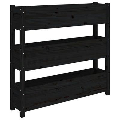 Casella di pianificazione Vidaxl 112x25x104.5 cm Pino solido nero