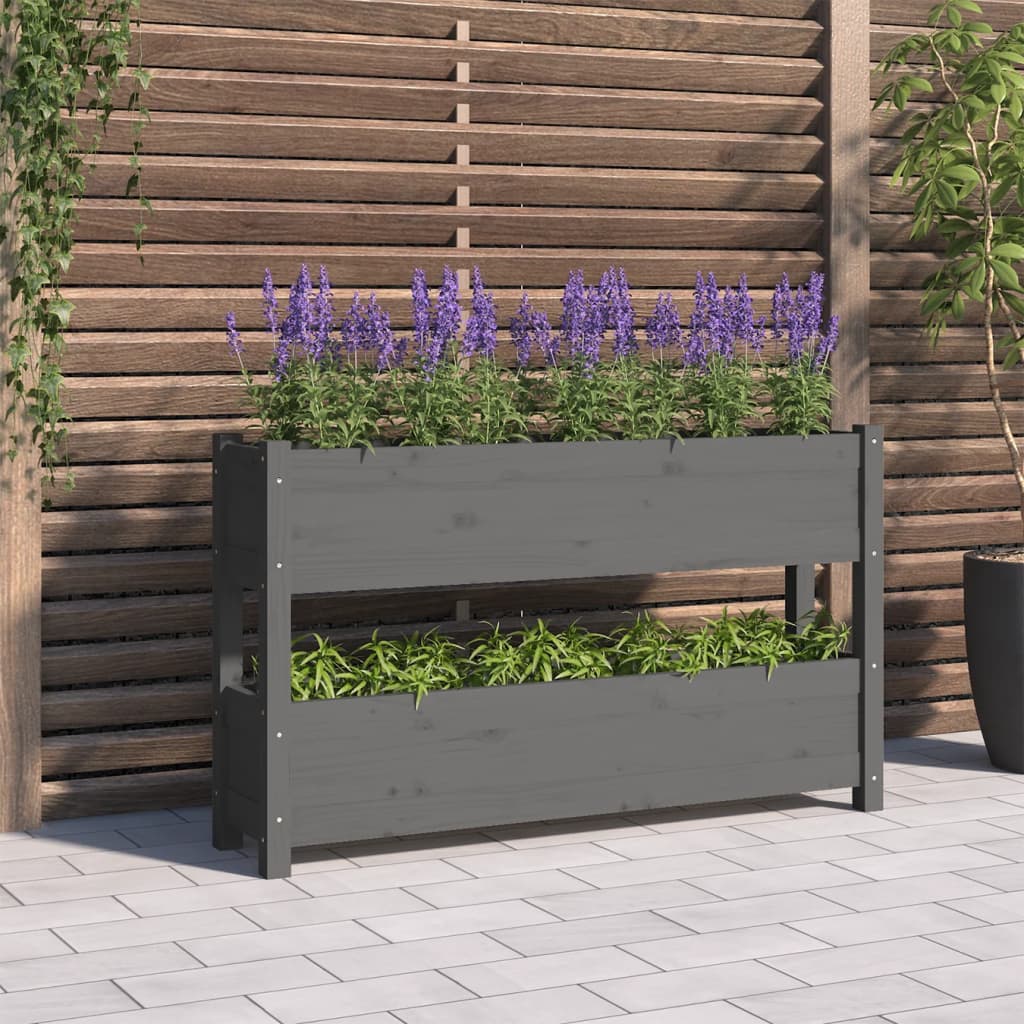 Vidaxl Planning Box 112x25x66 cm Solid Pine Gray
