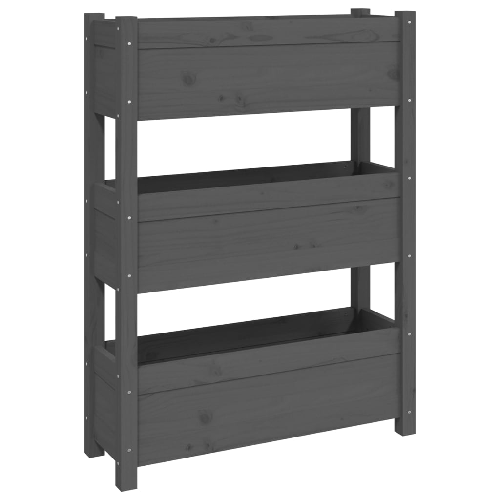 Vidaxl Planning Box 77x25x104.5 cm de pino sólido gris