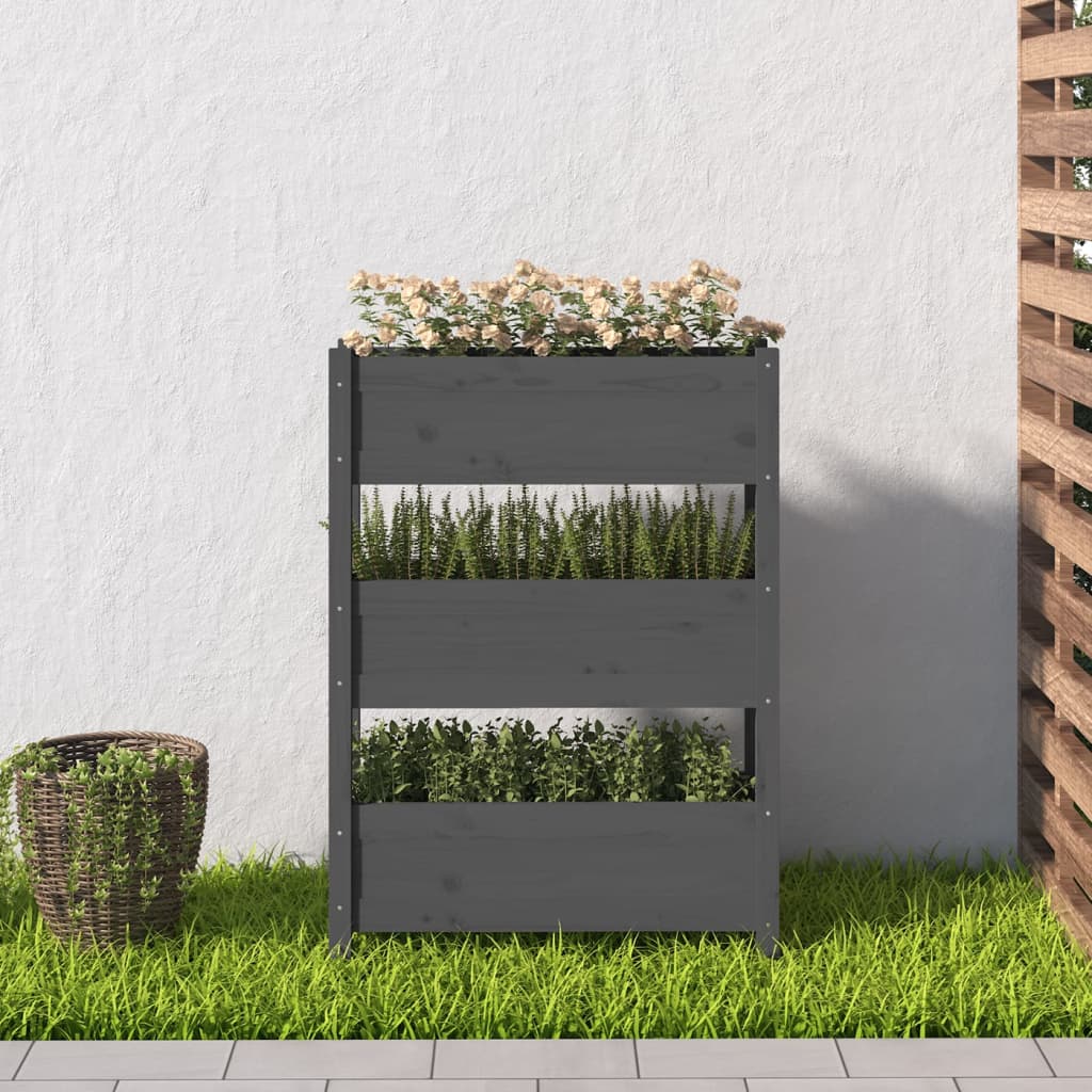 Vidaxl Planning Box 77x25x104.5 cm de pino sólido gris