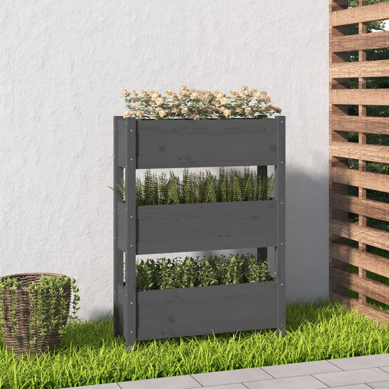 Vidaxl Planning Box 77x25x104.5 cm de pino sólido gris