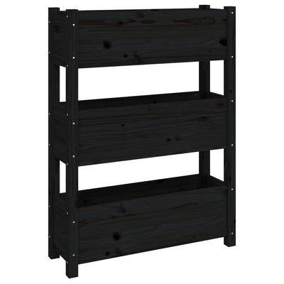 Casella di pianificazione Vidaxl 77x25x104.5 cm Pino solido nero