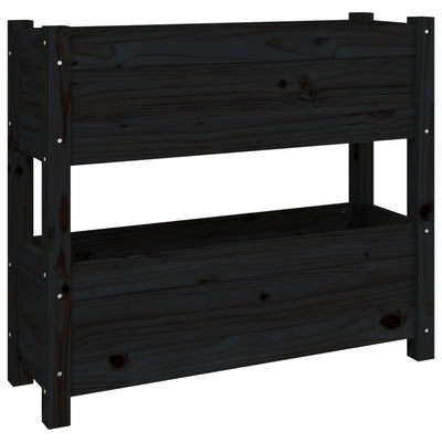 Casella di pianificazione Vidaxl 77x25x66 cm Pino solido nero