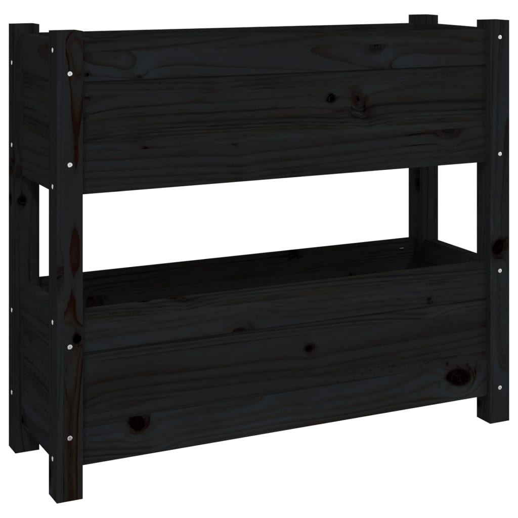 Vidaxl Planning Box 77x25x66 cm Solid Pine Negro