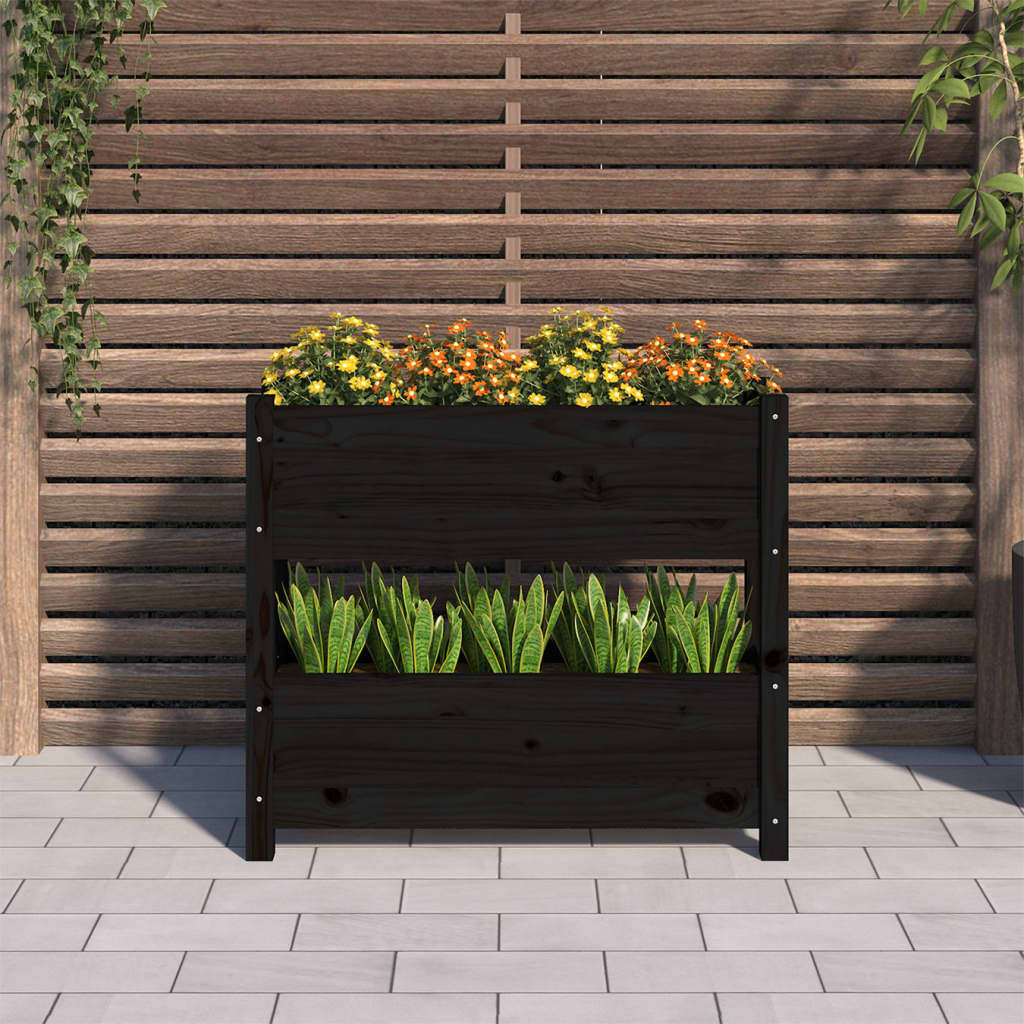Vidaxl Planning Box 77x25x66 cm Solid Pine Negro