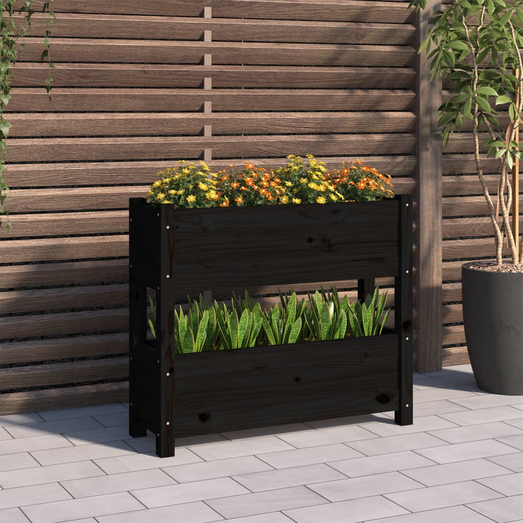 Vidaxl Planning Box 77x25x66 cm Solid Pine Negro