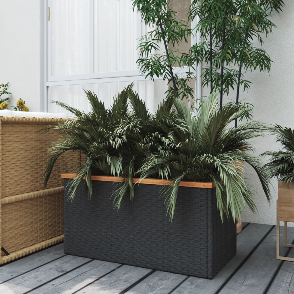 Vidaxx macetero 80x40x40 cm polirratán negro