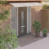 Cola de puerta Vidaxl 300x100 cm gris de policarbonato