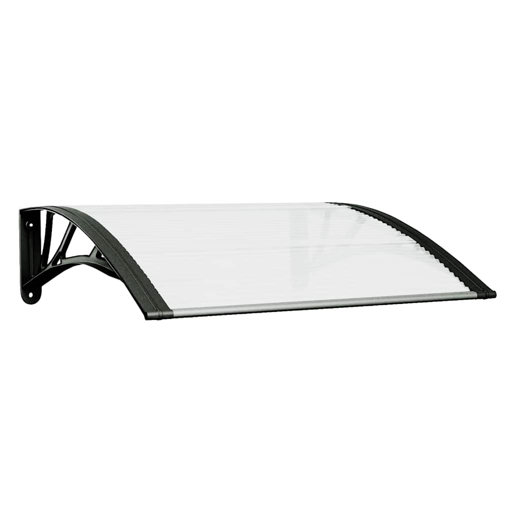 Canoppa per porte Vidaxl 80x75 cm in policarbonato nero e trasparente