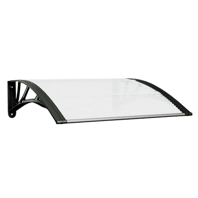 Canoppa per porte Vidaxl 80x75 cm in policarbonato nero e trasparente
