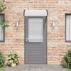 Canoppa per porte Vidaxl 100x75 cm in policarbonato nero e trasparente