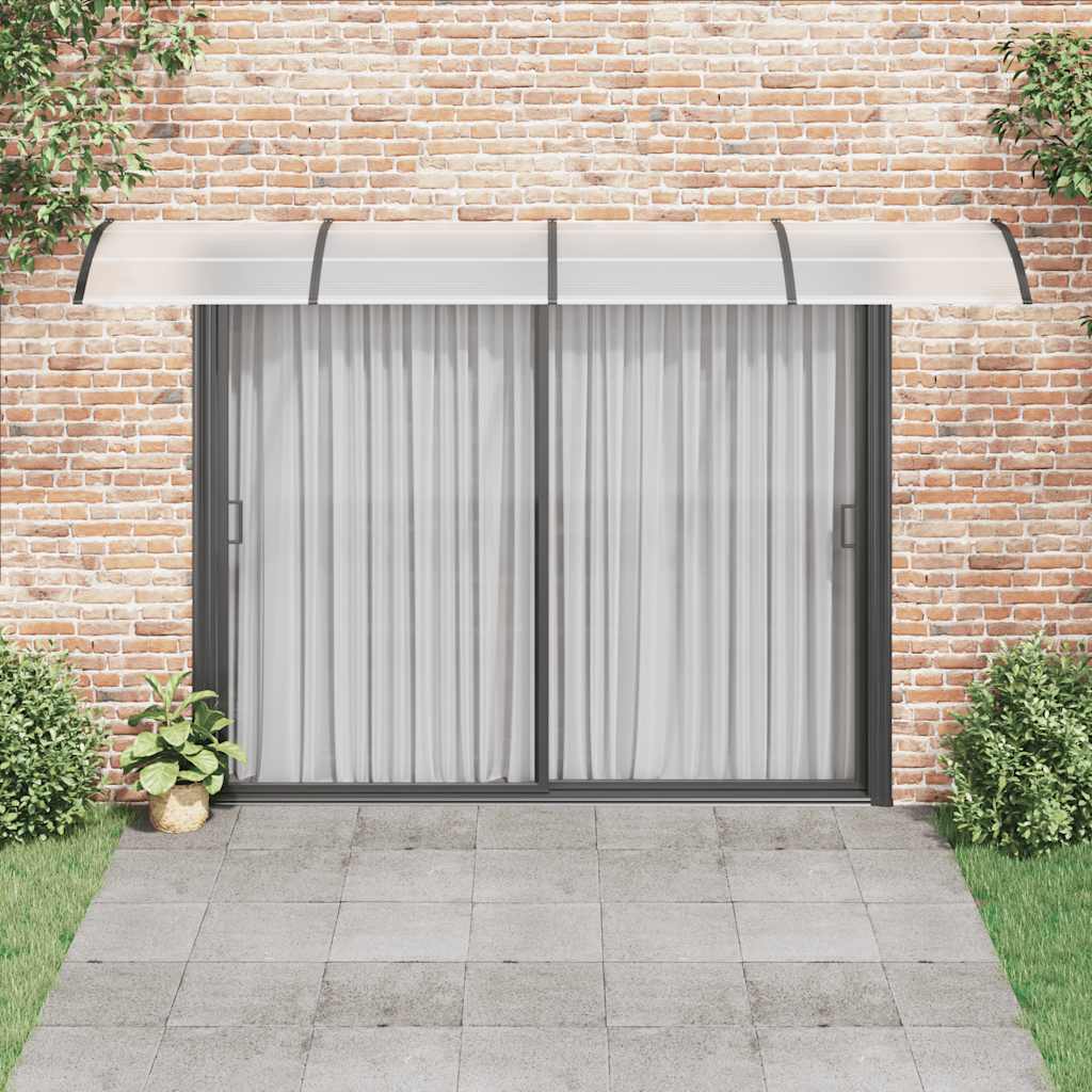 Canoppa per porte Vidaxl 400x75 cm in policarbonato nero e trasparente