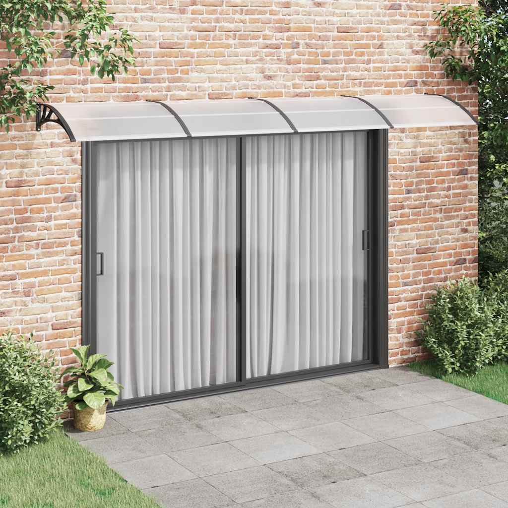Canoppa per porte Vidaxl 400x75 cm in policarbonato nero e trasparente