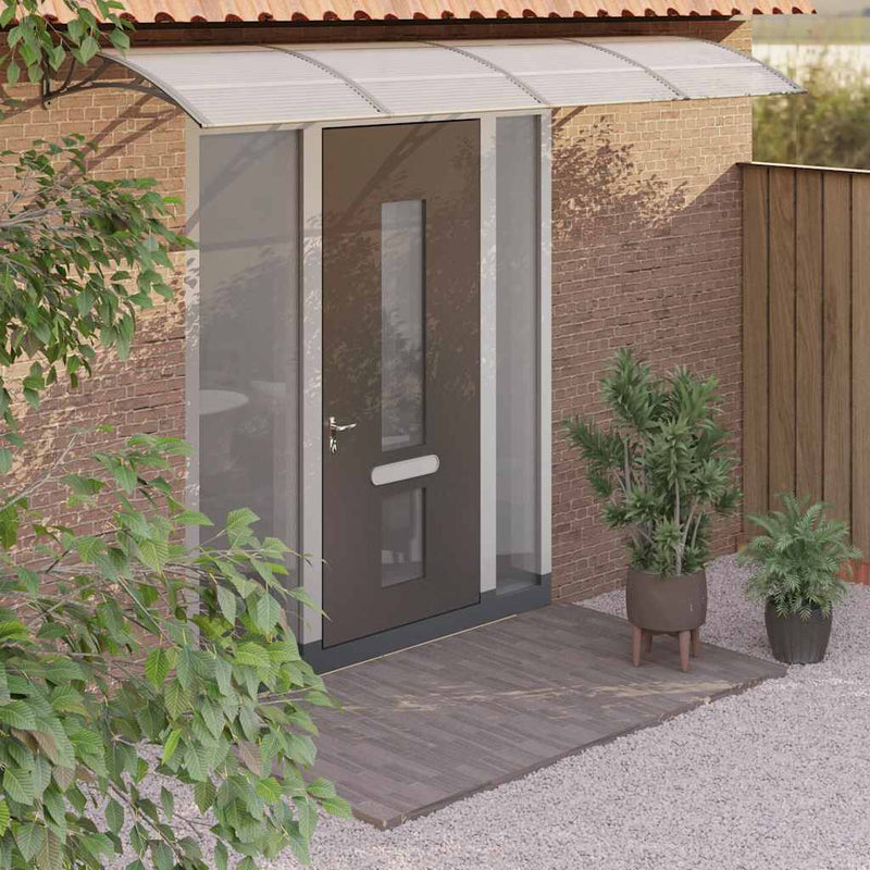 Vidaxl deurluifel 400x75 cm polycarbonaat grijs en transparant