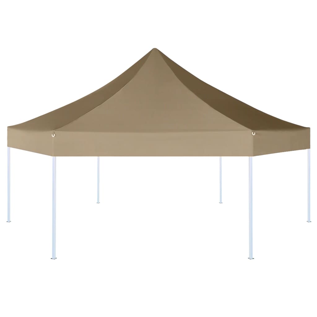 Vidaxl PartyTent plegable hexagonal 3.6x3.1 m taupe 220 g m²