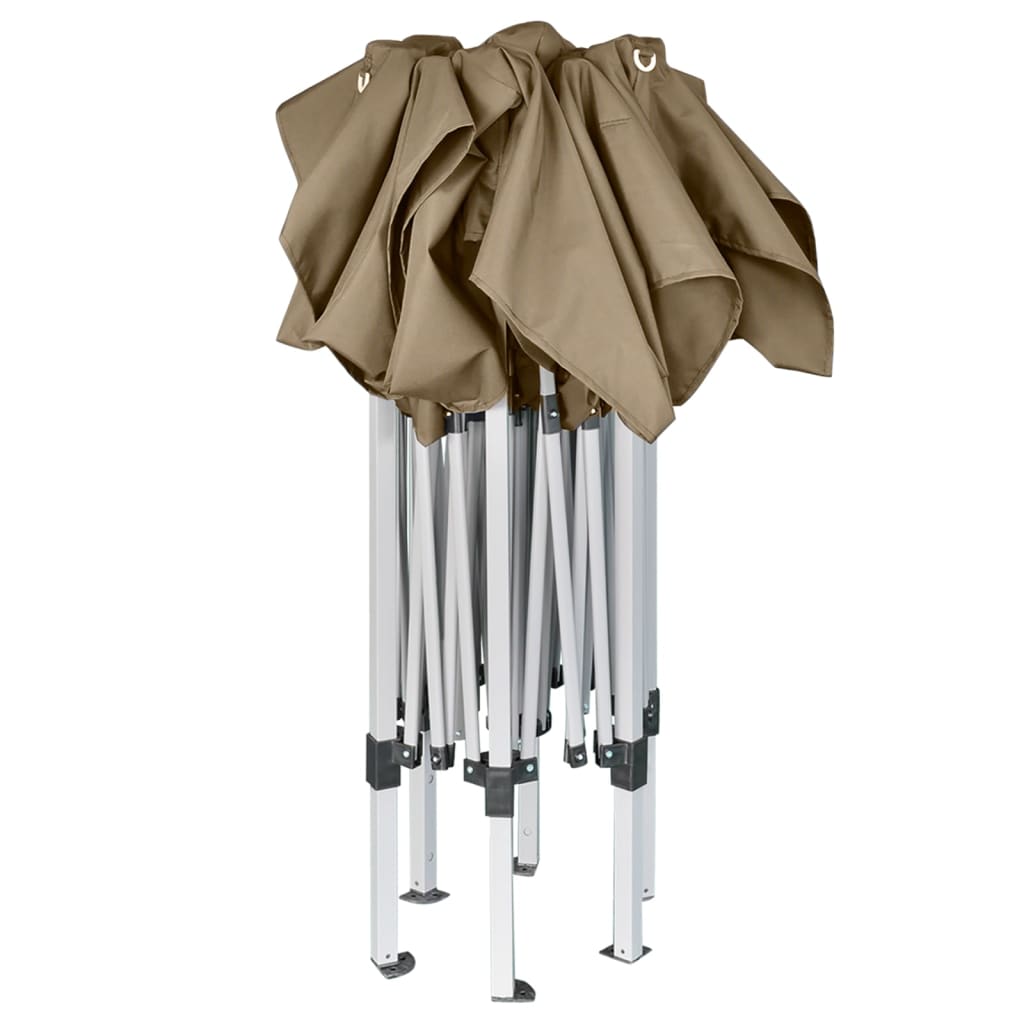 Vidaxl PartyTent plegable hexagonal 3.6x3.1 m taupe 220 g m²