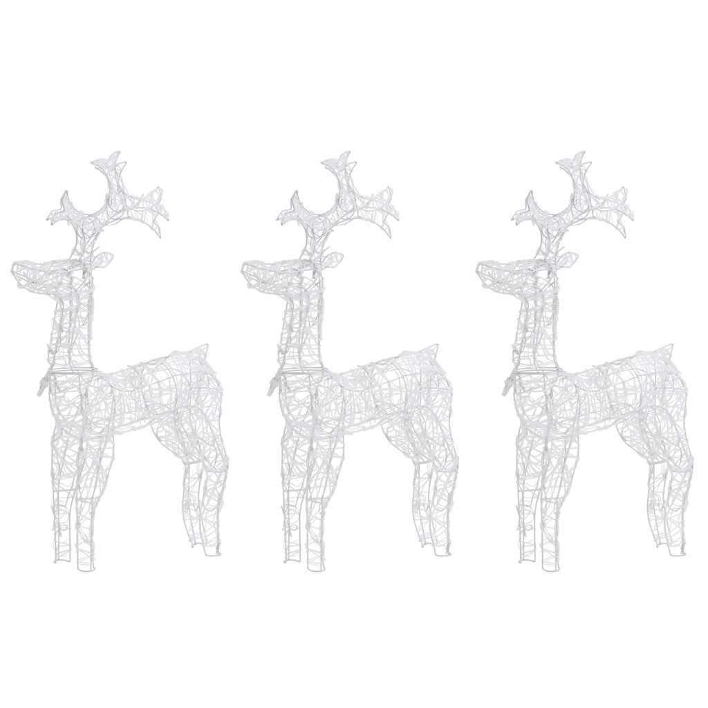 Vidaxl kerstversiering rendier 3 st 60x16x100 cm acryl