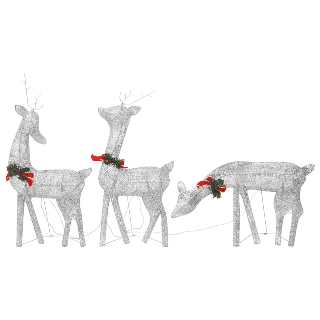 Vidaxl Animali di Natale 6 St Cold White Mesh Silver Colorato