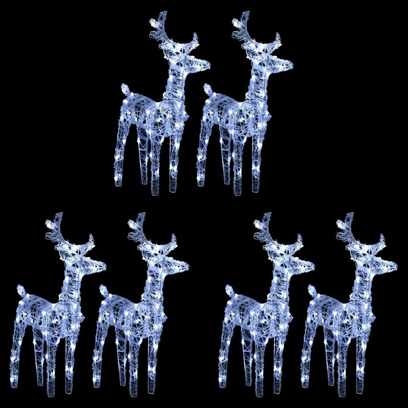 VidaXL Kerstrendieren 6 st 240 LED's acryl koudwit