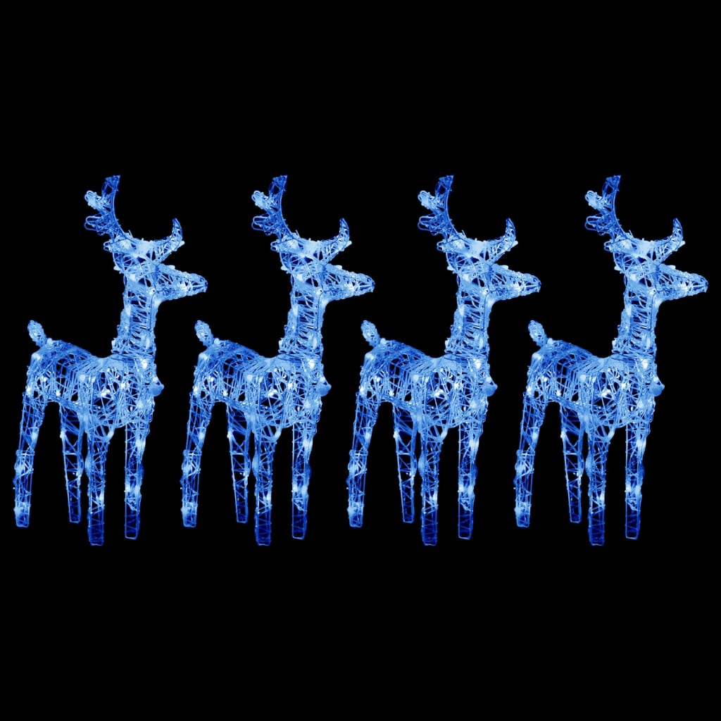 Vidaxl kerstrendieren 4 st 160 led's acryl blauw