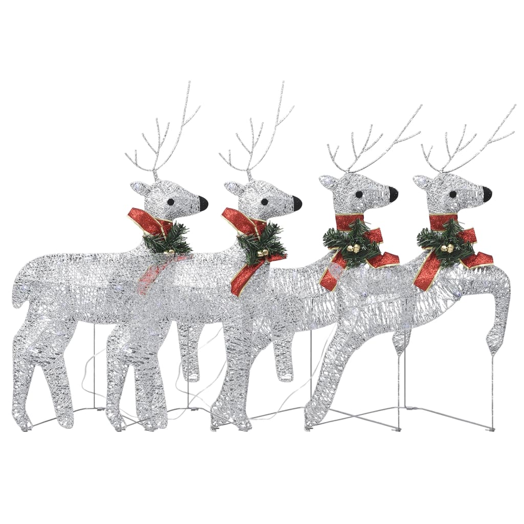 Vidaxl Animales navideños 4 ST 80 LED Color de plata