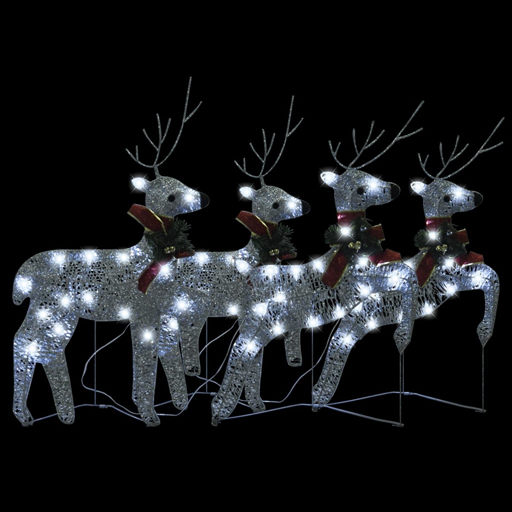 Vidaxl Animales navideños 4 ST 80 LED Color de plata