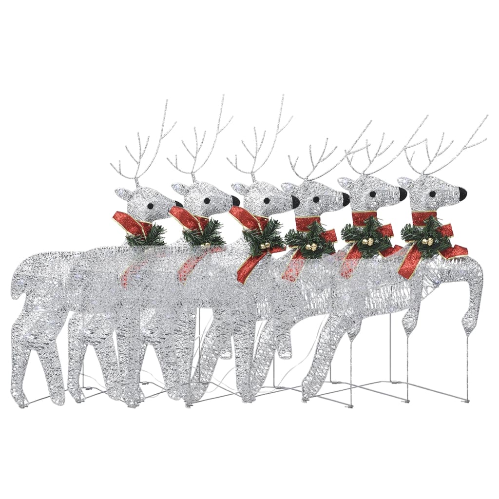 Vidaxl Christmas Animals 6 St 120 LED Silver