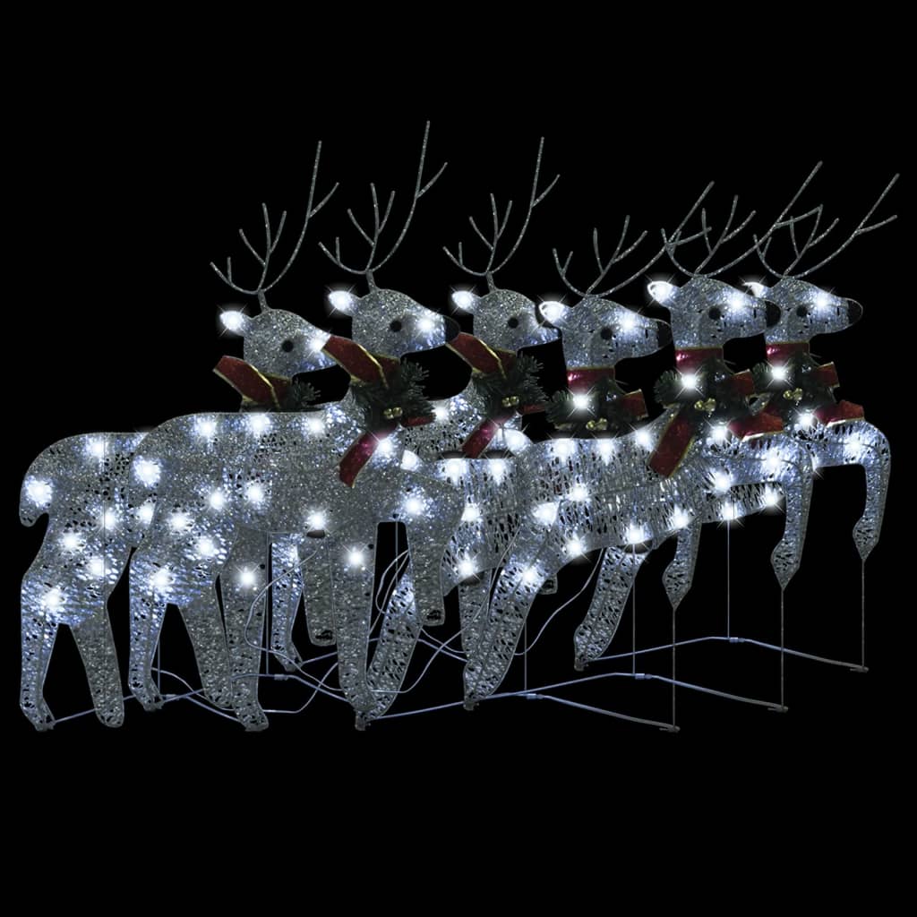 Vidaxl Christmas Animals 6 St 120 LED Silver