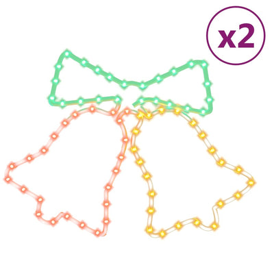 Vidaxl kerstfiguren klokken met 72 led's 2 st 50x56 cm